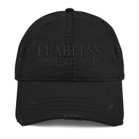 Fearless Black on Black Distressed Baseball Hat